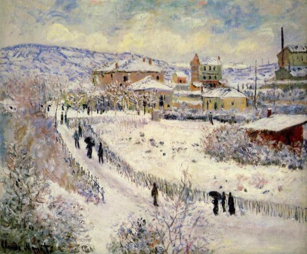 View Of Argenteuil In The Snow by Claude Monet Oil Painting Reproductions