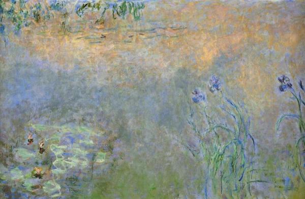 Water-lily Pond With Irises by Claude Monet Oil Painting Reproductions