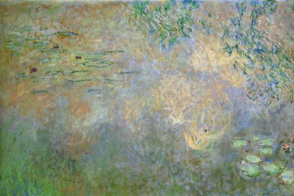 Water-lily Pond With Irises (left Half) by Claude Monet
