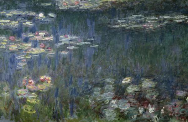 Waterlilies - Green Reflections (left Section),1914-18 by Claude Monet Oil Painting Reproductions