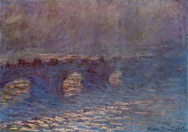 Waterloo Bridge, Effect Of Sun In The Mist by Claude Monet