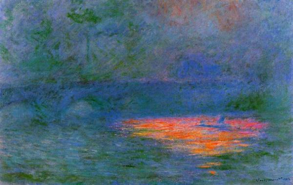 Waterloo Bridge, Misty Weather by Claude Monet