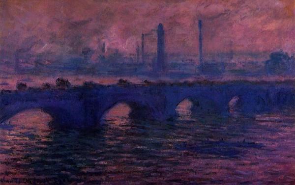 Waterloo Bridge, Overcast Weather by Claude Monet