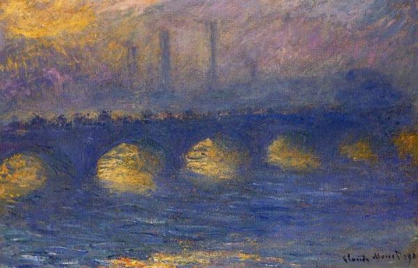 Waterloo Bridge, Overcast Weather by Claude Monet
