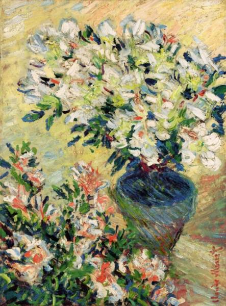 White Azaleas In A Pot by Claude Monet Oil Painting Reproductions
