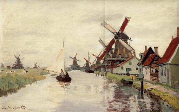 Windmills In Holland by Claude Monet