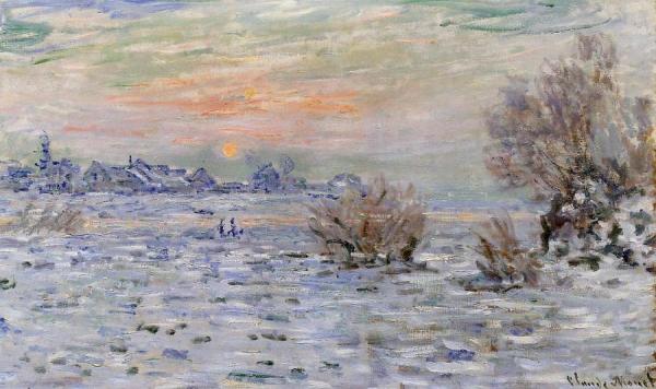 Winter On The Seine, Lavacourt by Claude Monet