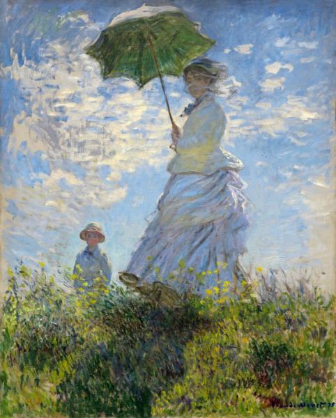 Woman With A Parasol - Madame Monet And Her Son by Claude Monet