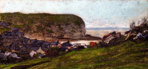 Yport And The Falaise D'aval by Claude Monet
