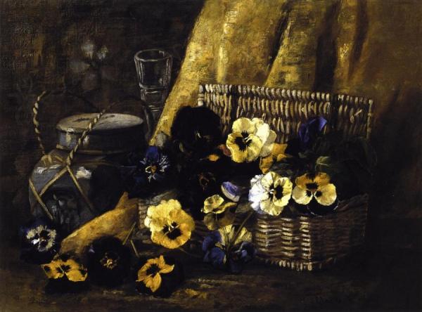 Basket Of Pansies by Claude Raguet Hirst