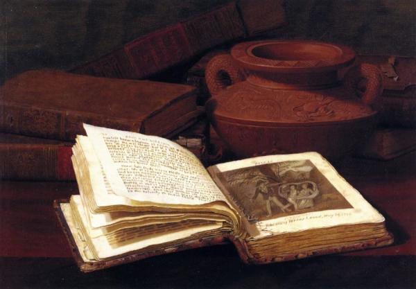Books And Pottery Vase by Claude Raguet Hirst