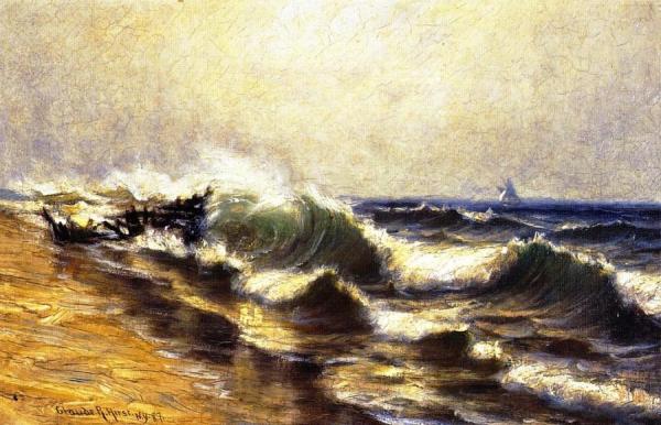 Seascape With Ships by Claude Raguet Hirst Oil Painting Reproductions