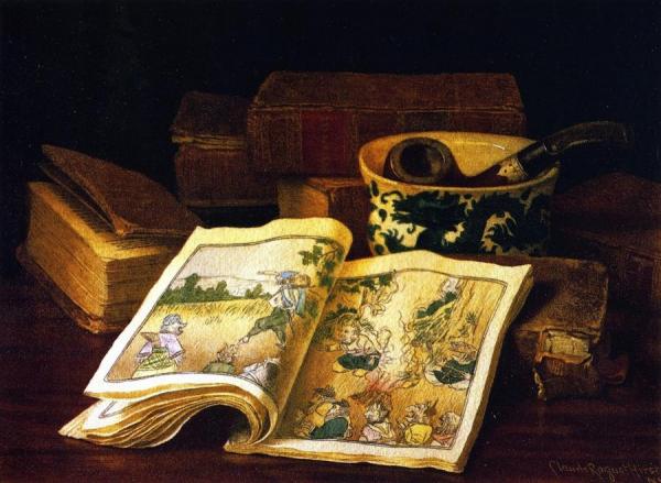 Still Life With Japanese Children's Book by Claude Raguet Hirst