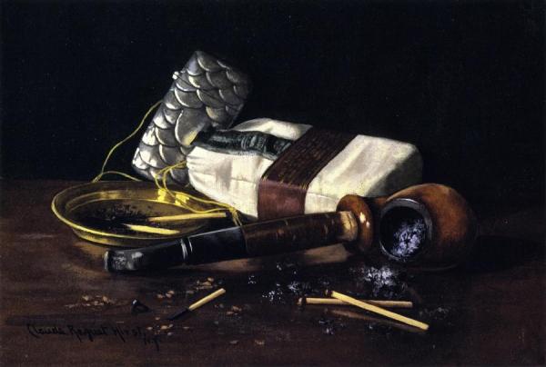 Still Life With Pipe And Tobacco by Claude Raguet Hirst
