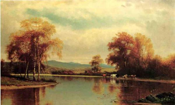 Cattle By A Stream by Clinton Loveridge