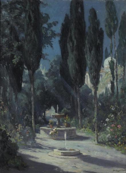A Garden In Granada In The Moonlight by Colin Campbell Cooper