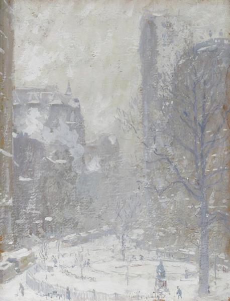 Bowling Green, A Blizzard by Colin Campbell Cooper