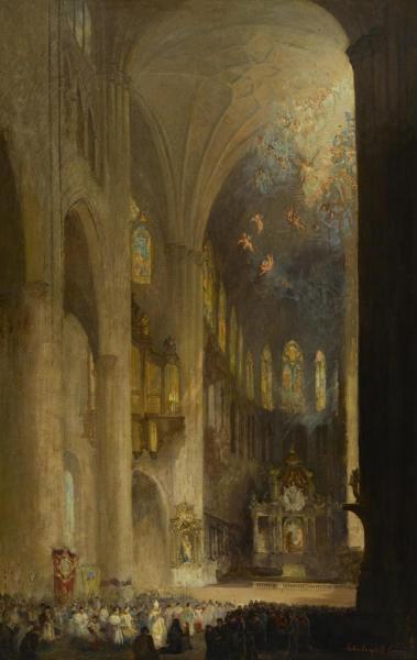 Cathedral Interior by Colin Campbell Cooper