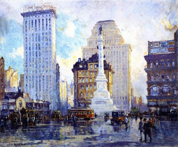 Columbus Circle by Colin Campbell Cooper