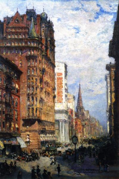 Fifth Avenue, New York City by Colin Campbell Cooper Oil Painting Reproductions