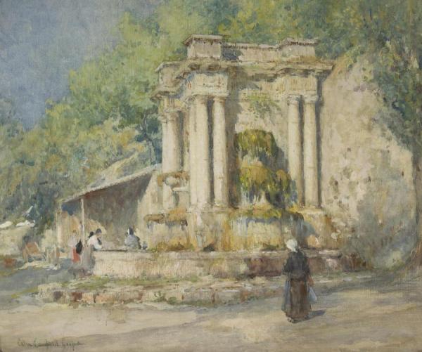 Fountain At Digne, Bas Alpes by Colin Campbell Cooper