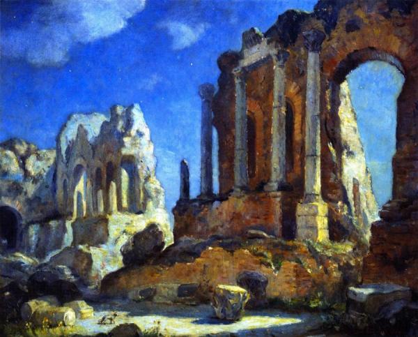 Greco-roman Theater At Night, Taormina, Sicily by Colin Campbell Cooper
