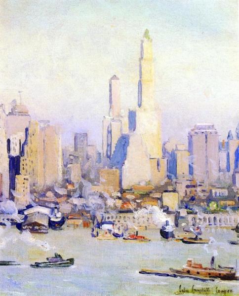 Lower Manhattan View: One Of A Pair Of Paintings by Colin Campbell Cooper
