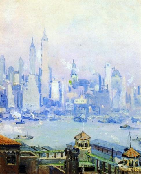 Lower Manhattan View: One Of A Pair Of Paintings by Colin Campbell Cooper