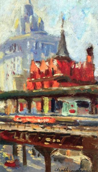 New York City, Chatham Square (sketch) by Colin Campbell Cooper