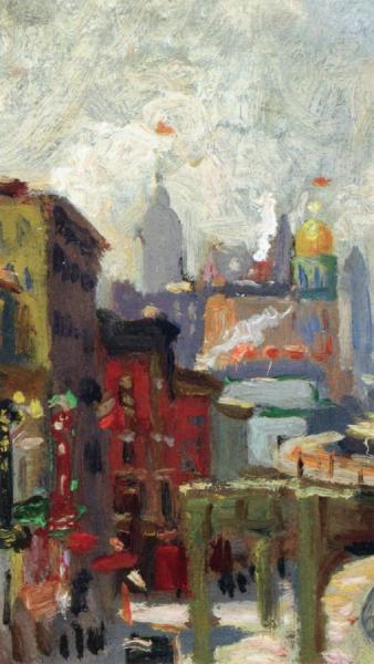 New York City, Chatham Square (sketch) by Colin Campbell Cooper Oil Painting Reproductions