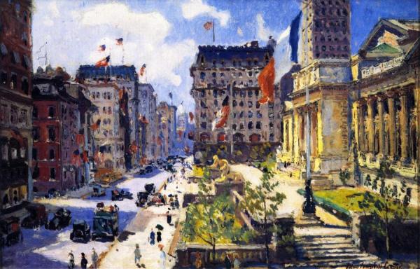 New York Public Library by Colin Campbell Cooper