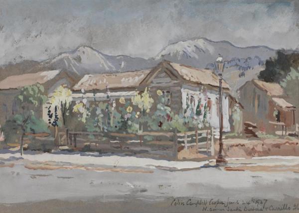 North Corner Of Santa Barbara And Carillo Streets by Colin Campbell Cooper