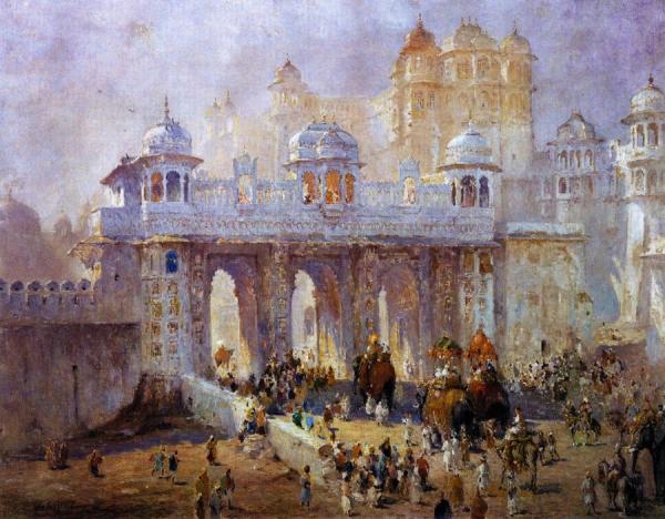 Palace Gate, Udaipur, India by Colin Campbell Cooper