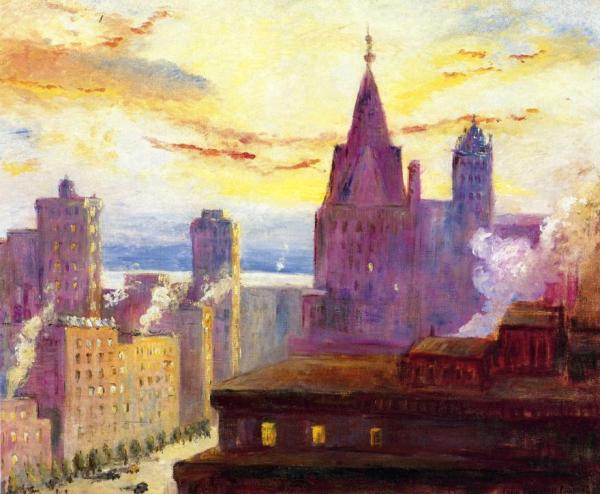 Rooftops At Sunset by Colin Campbell Cooper