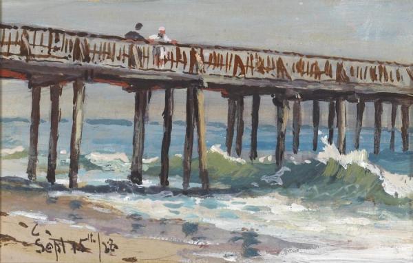 San Diego Pier,1928 by Colin Campbell Cooper
