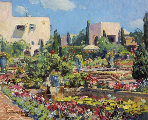 The Terrace,samarkand Hotel,santa Barbara,1928 by Colin Campbell Cooper Oil Painting Reproductions
