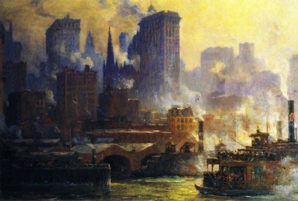 The Wall Street Ferry Slip by Colin Campbell Cooper