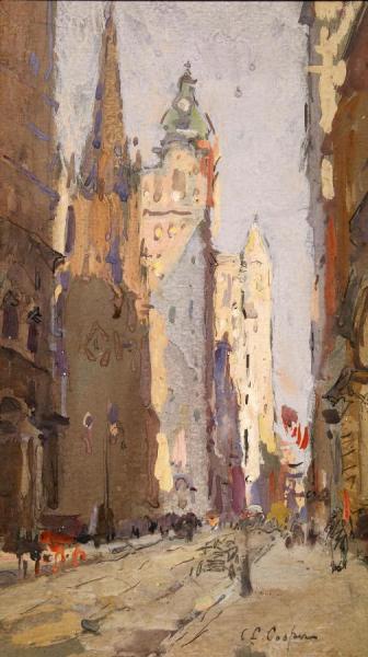Wall Street by Colin Campbell Cooper Oil Painting Reproductions