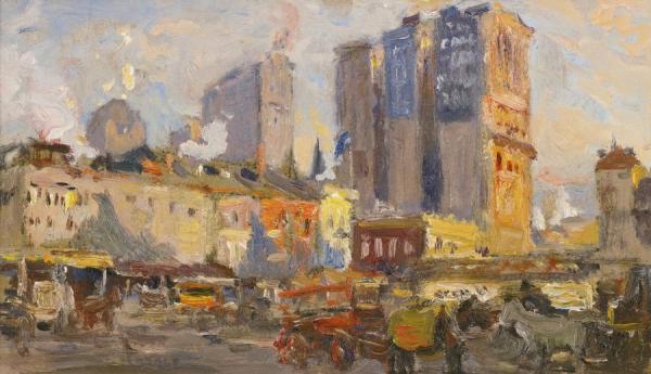 West Street Near The Courtland Ferries by Colin Campbell Cooper