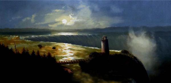 Niagara Falls At Night With Terrapin Tower, 1870 by Collections