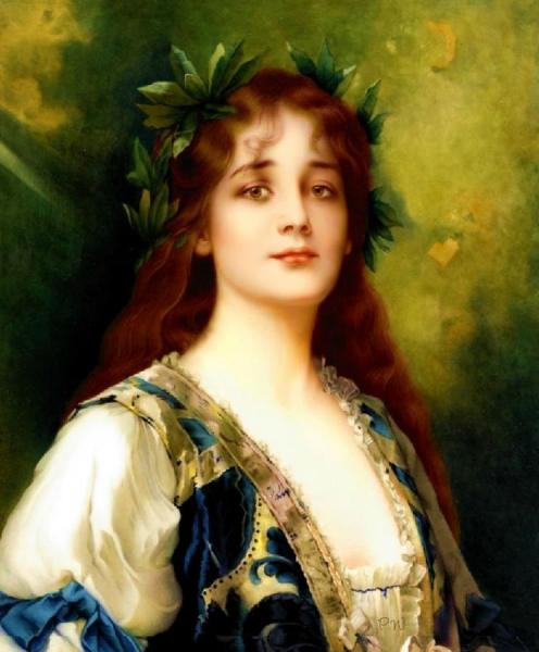 Conrad Kiesel Girl With A Wreath
