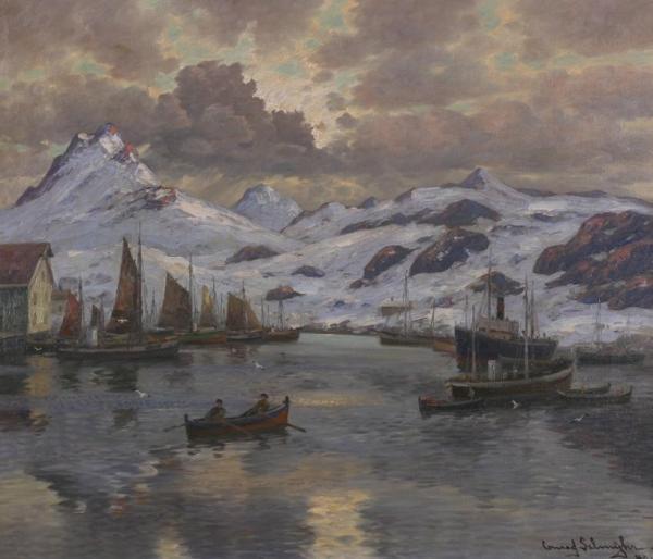 Svolvær, Lofoten by Conrad Selmyhr Oil Painting Reproductions