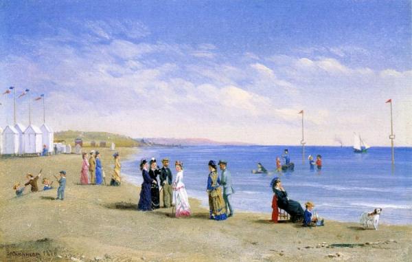Beach Scene, Trouville-sur-mer by Conrad Wise Chapman