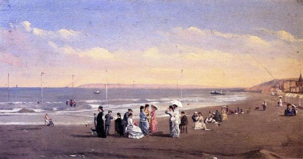 Elegant Figures On A Seashore by Conrad Wise Chapman