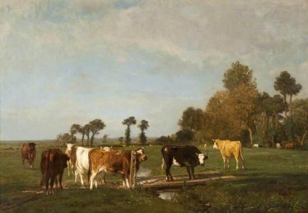 Landscape And Cattle by Constant Troyon