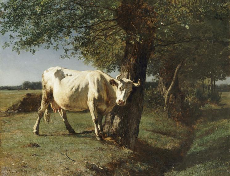 Vache Qui Se Gratte (cow Rubbing), 1859 by Constant Troyon Oil Painting Reproductions