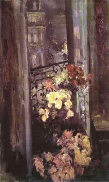 A Parisian Balcony by Constantin Alexeevich Korovin