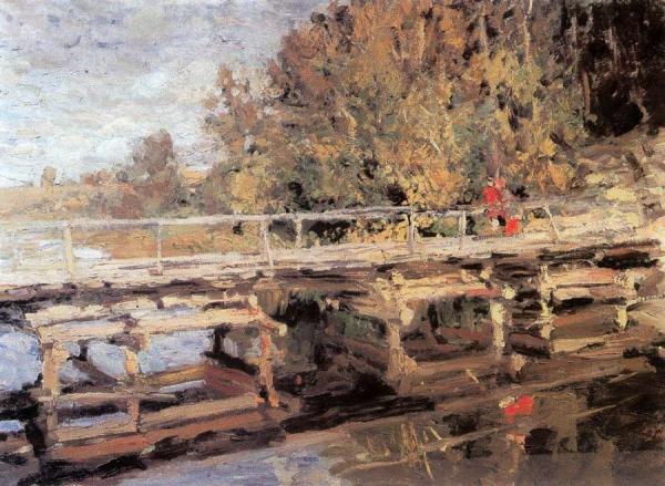 Autumn. On Bridge by Constantin Alexeevich Korovin