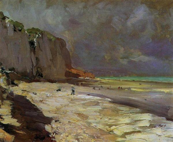 Beach At Dieppe. Study. by Constantin Alexeevich Korovin