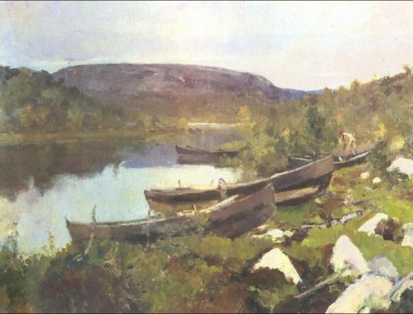 Brook Of St. Trifon In Pechenga by Constantin Alexeevich Korovin